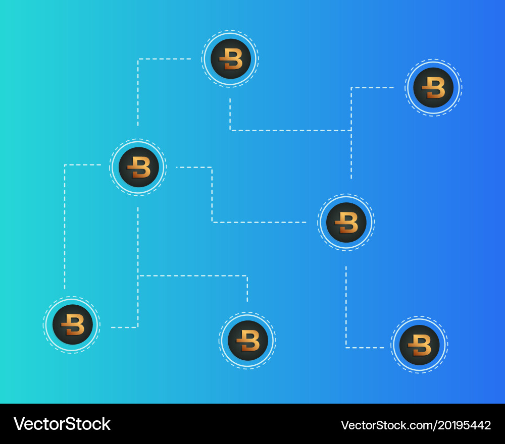Bytecoin cryptocurrency blockchain word background Vector Image