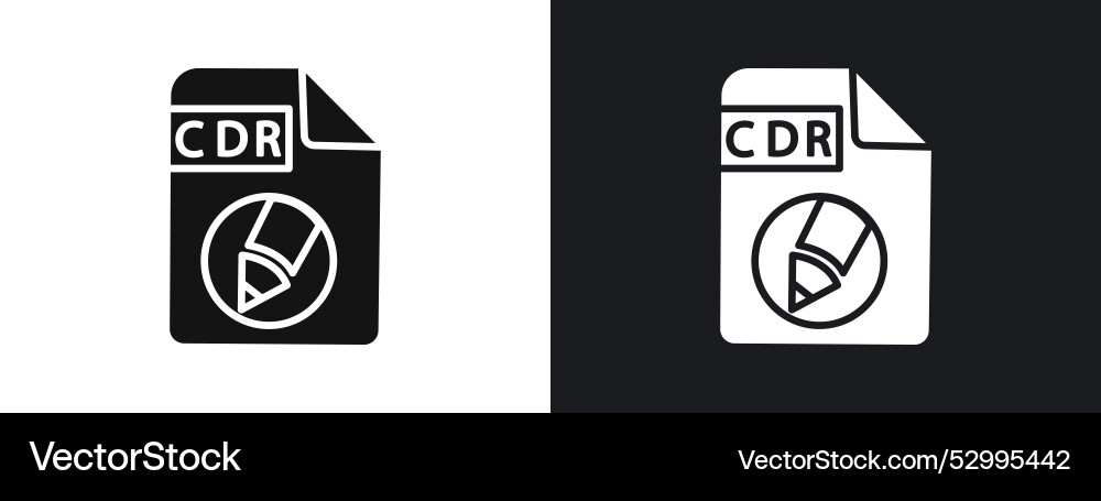 Cdr file document icon linear graphics set Cdr file document icon linear graphics set vector image