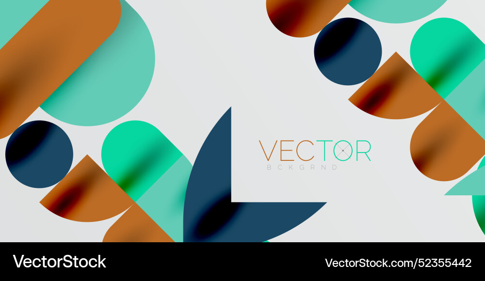 Circles semi squares and round shapes Royalty Free Vector
