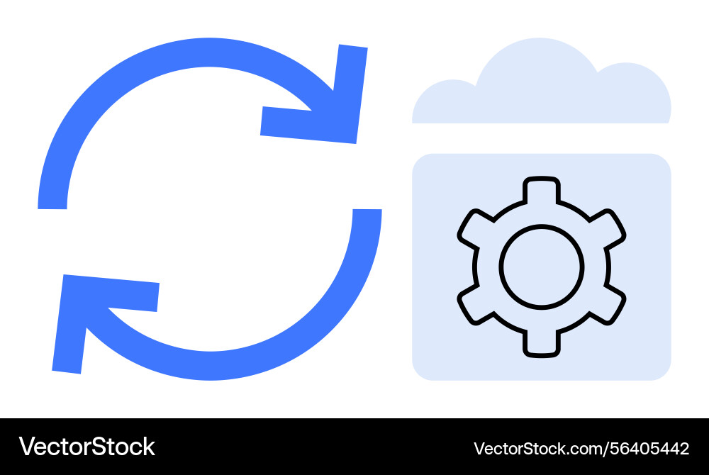 Cloud synchronization and automation concept Cloud synchronization and automation concept vector image