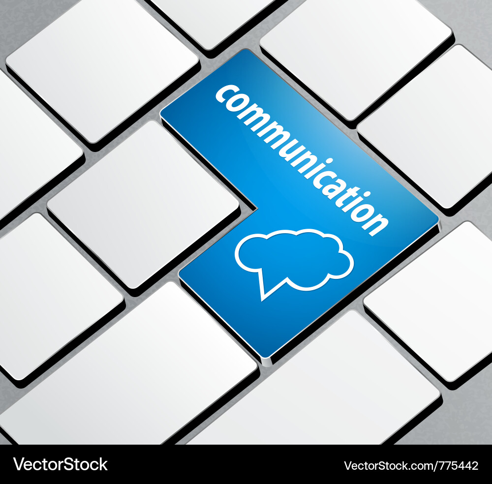 Computer Keyboard with Communication vector image