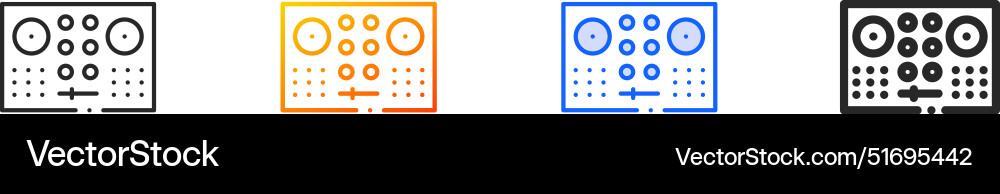 Dj controller iconthin linear gradient blue Vector Image