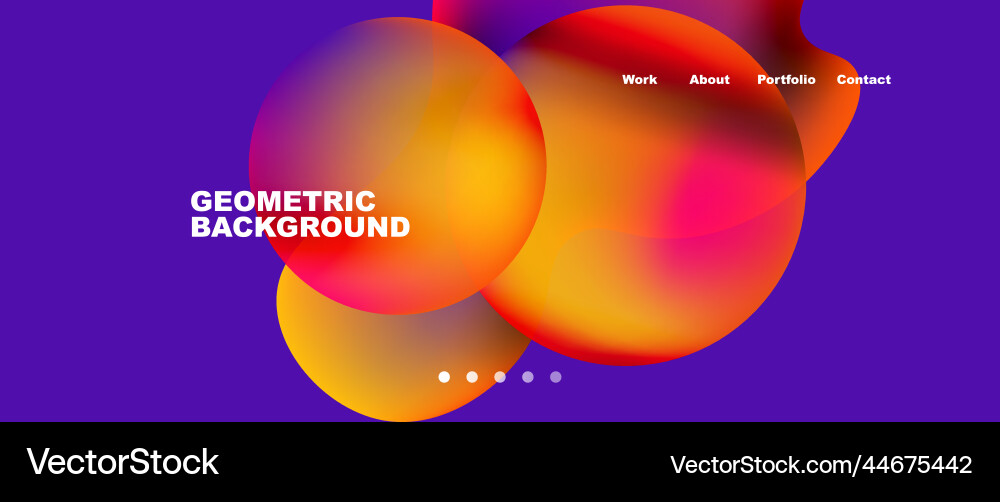 Flowing gradient colors and round elements Vector Image