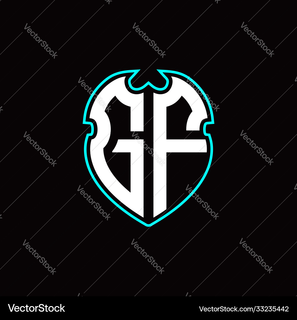 G f initial logo design with a shield shape Vector Image