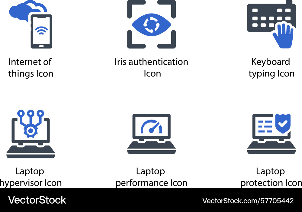 Internet of things iris authentication keyboard vector image