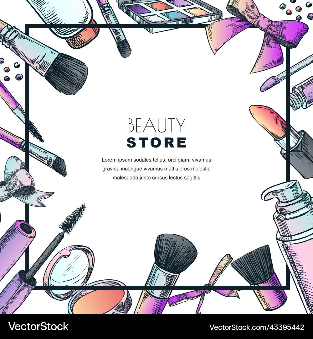 Make-up Banner Poster oder Label Design Template Make-up Banner Poster oder Label Design Template vektorbild