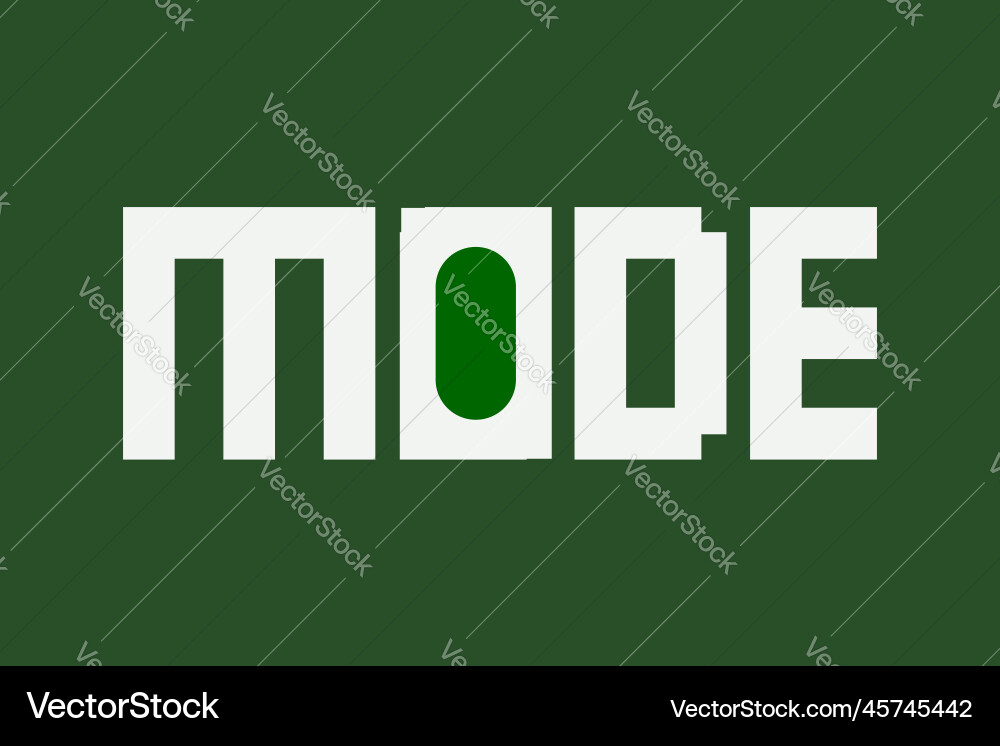 Mode text with button symbol tshirt design vector image