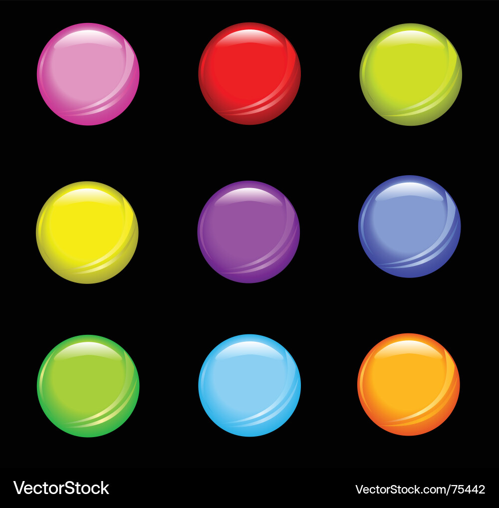 Shiny Button Set Vector Image