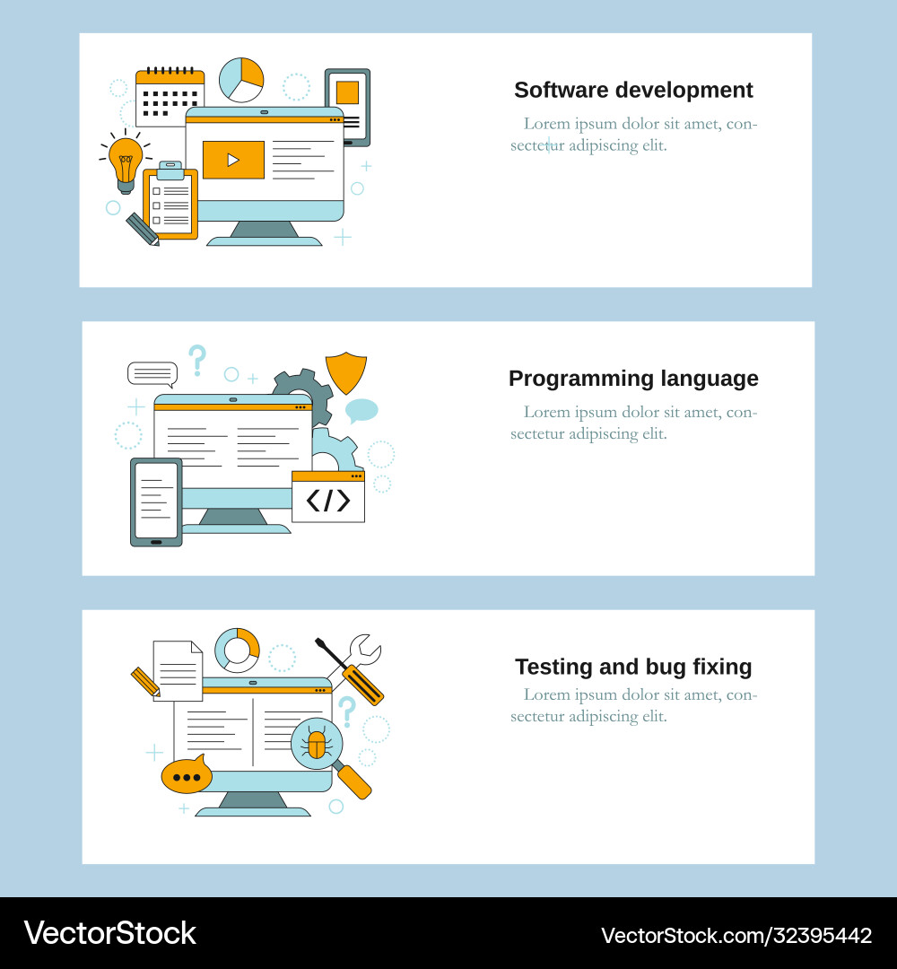 Software Development & Coding vector image