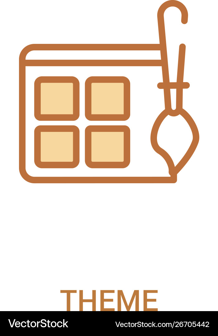 Theme concept 2 colored icon simple line element Theme concept 2 colored icon simple line element Vector Image