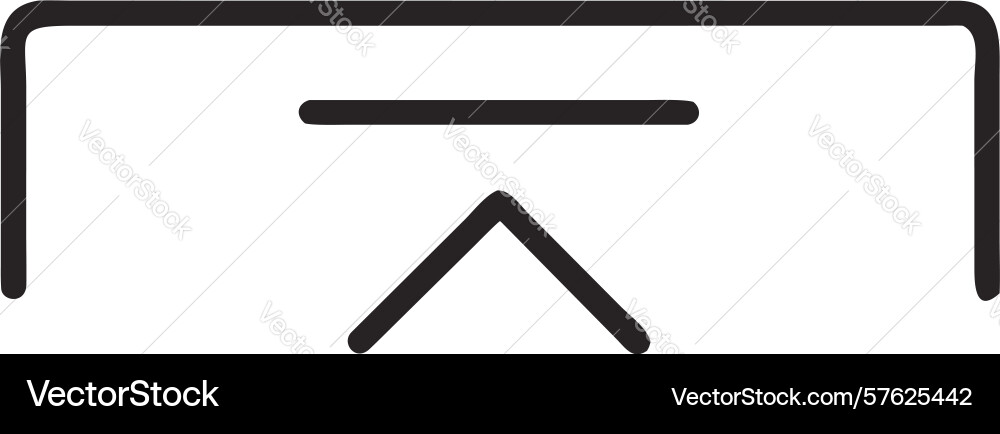 Upward arrow in open rectangular frame icon vector image