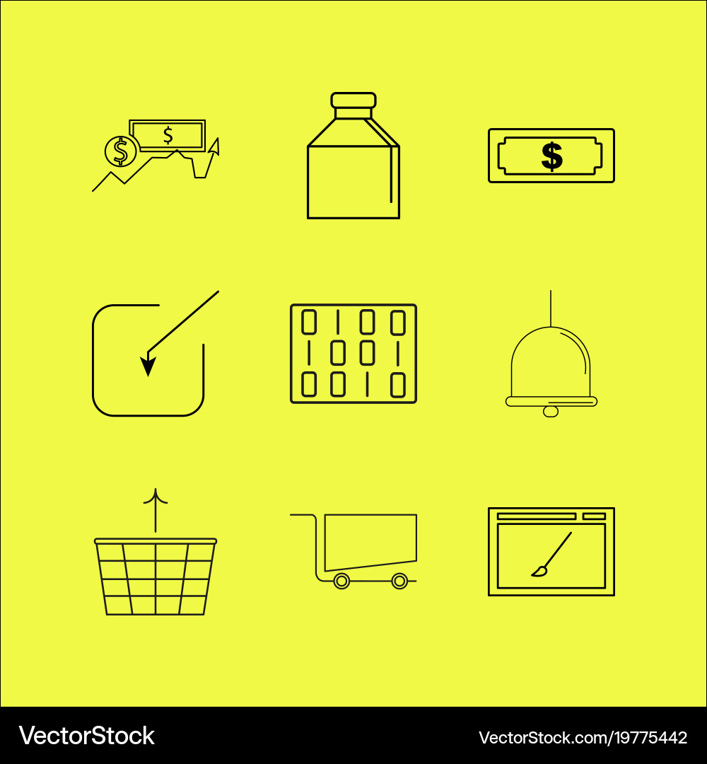 Web linear icon set simple outline icons Vector Image