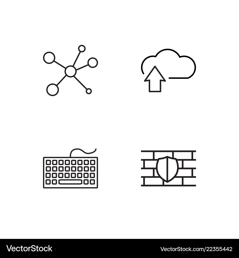Web simple outlined icons set Web simple outlined icons set Vector Image