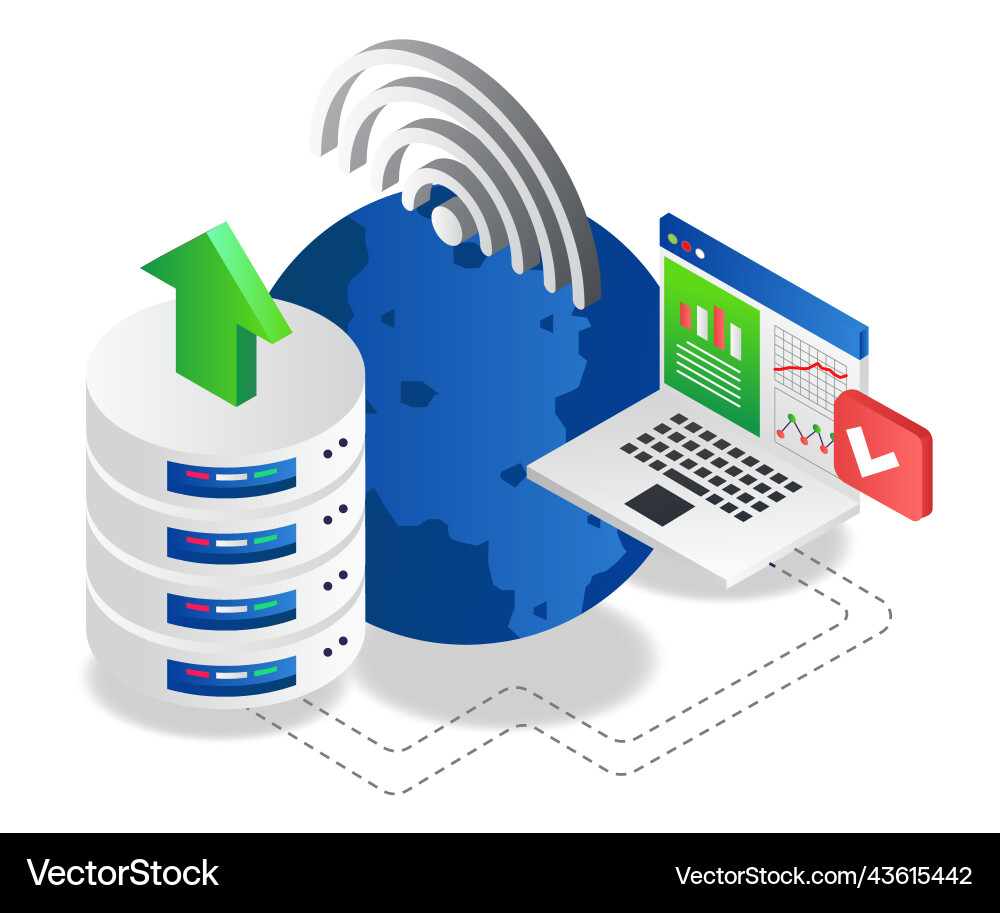World analytics database server World analytics database server Vector Image