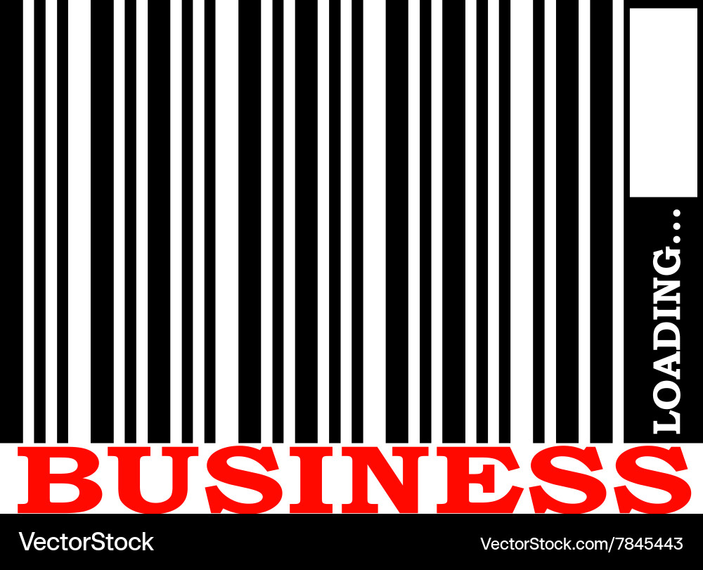Barcode with business text and loading bar Vector Image