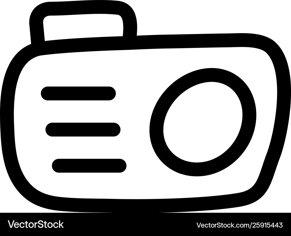Camera line icon in flat style for apps ui Vector Image