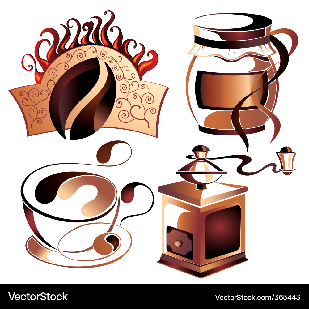 Coffee elements set Vector Image