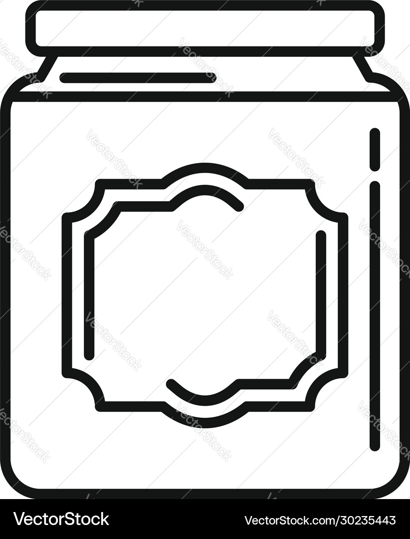 Condiment jar icon outline style Condiment jar icon outline style Vector Image