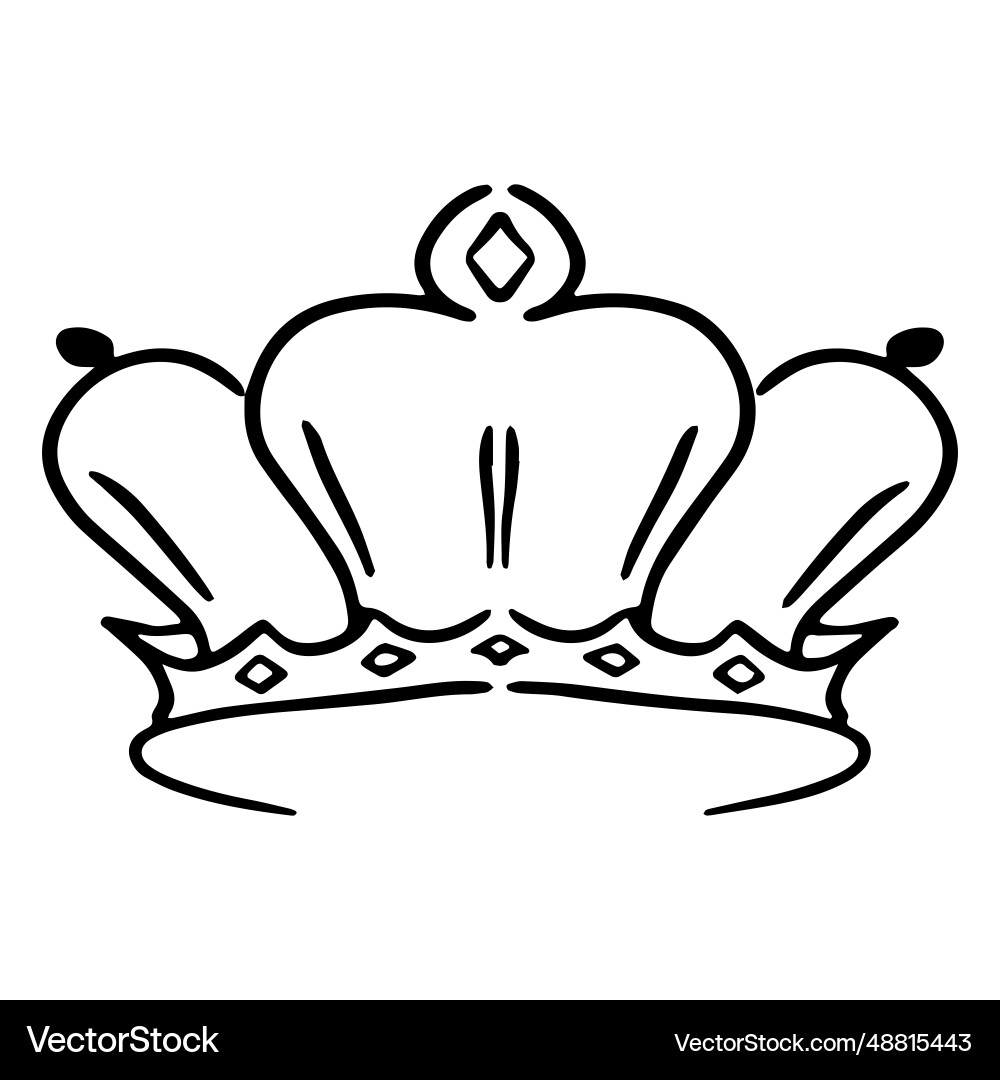 Emperor doodle crown Vector Image