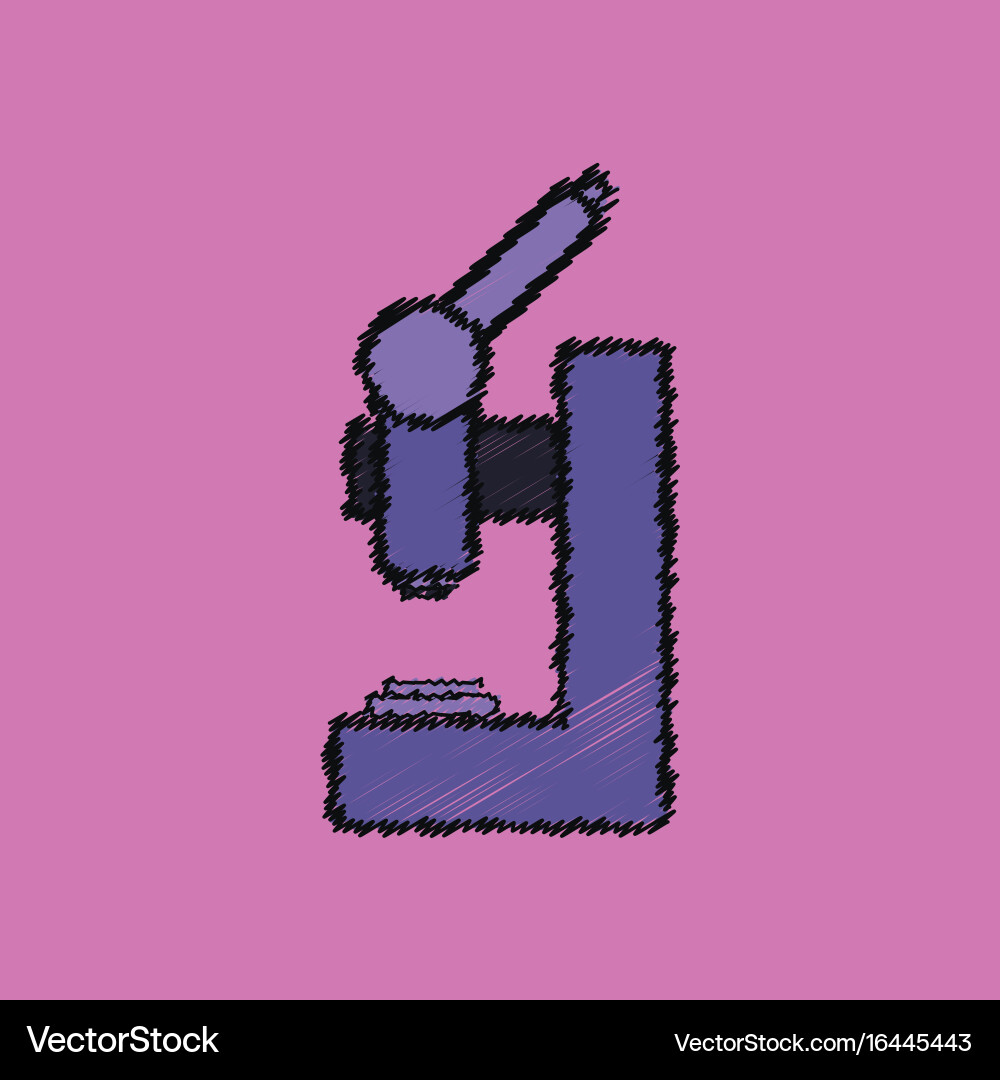 Flat shading style icon laboratory microscope Vector Image