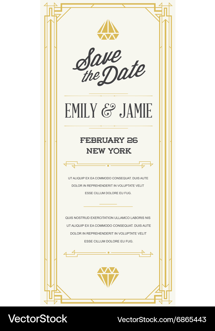 Great quality style invitation in art deco Vector Image