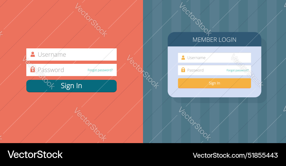 Login Page UI Element - Sign Window vector image