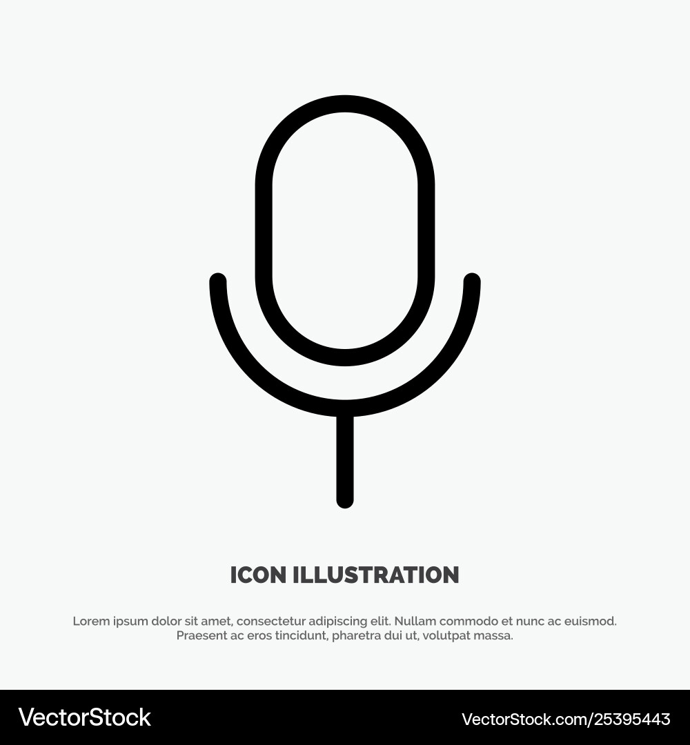 Mic microphone basic ui line icon Mic microphone basic ui line icon Vector Image
