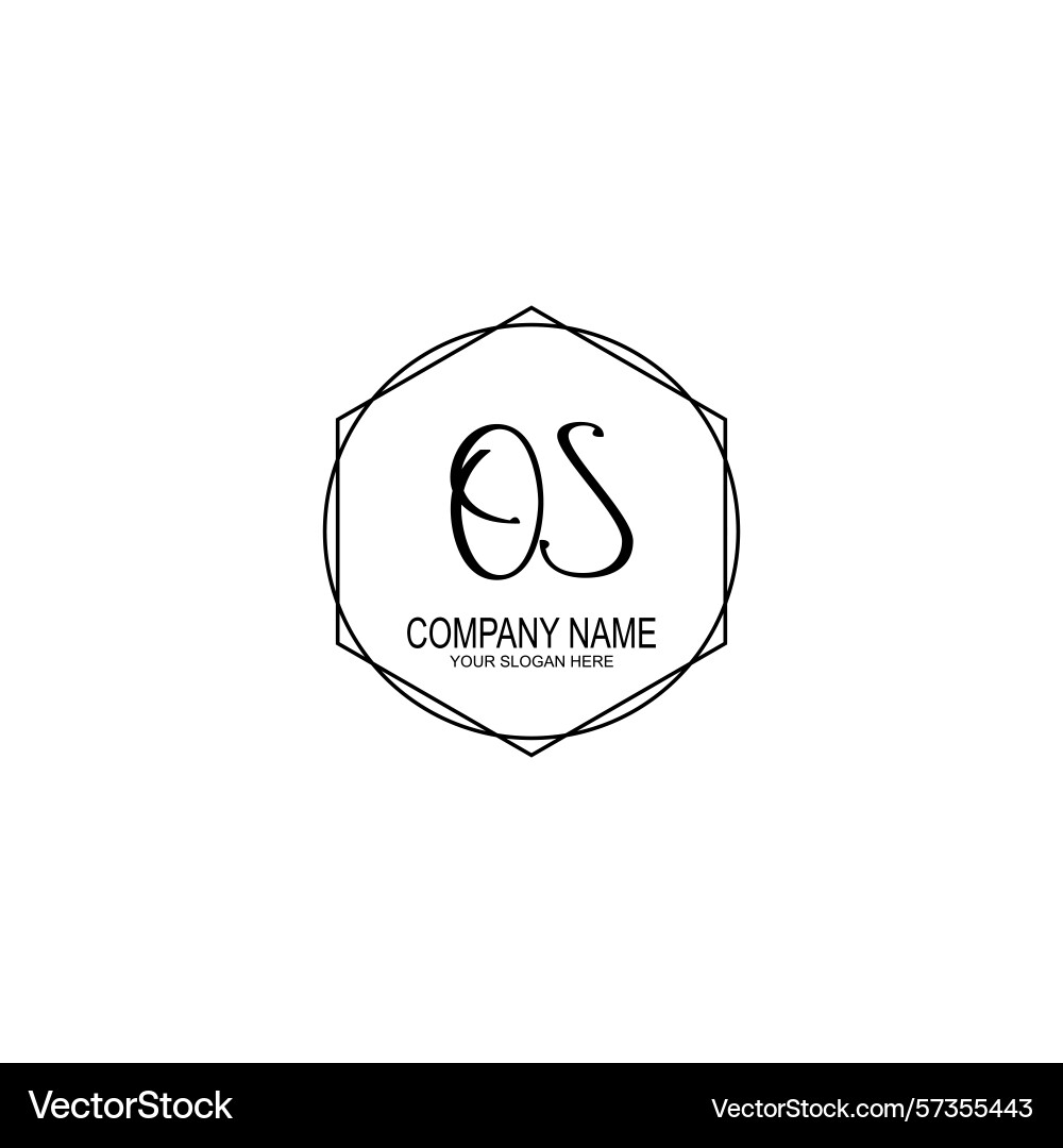 Minimalist handwritten os initial logos with soft Vector Image