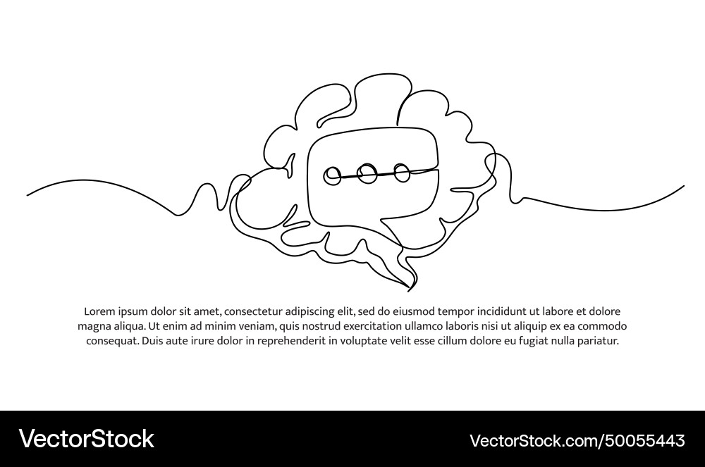 One continuous line design of speech bubble One continuous line design of speech bubble Vector Image