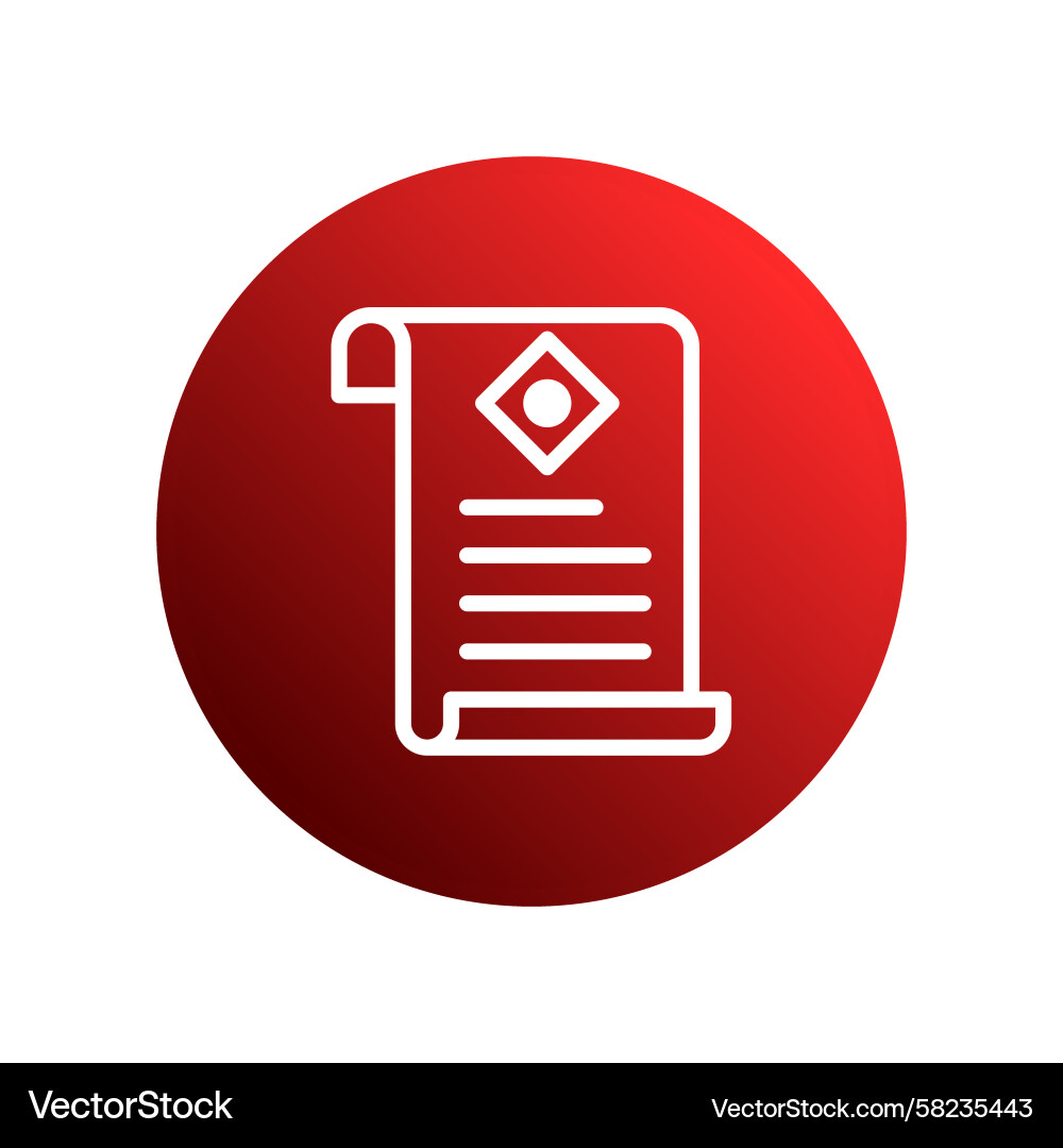 Red Scroll Button Icon Vector Image