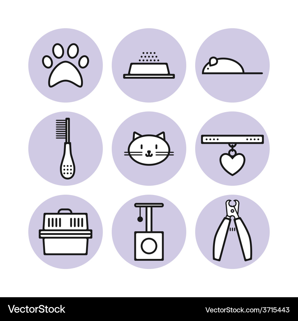 Set for pet store symbols icons Vector Image
