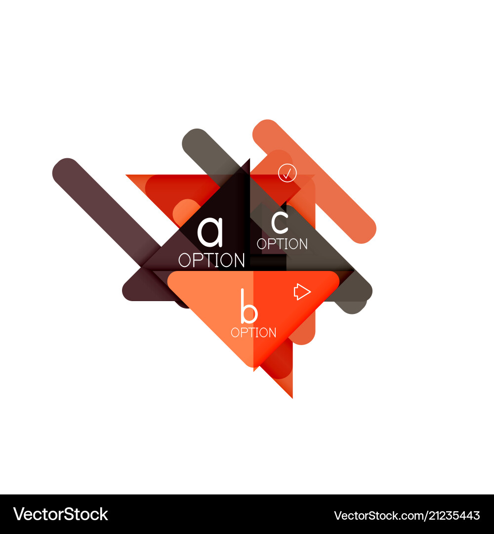 Triangle data visualization design option Vector Image
