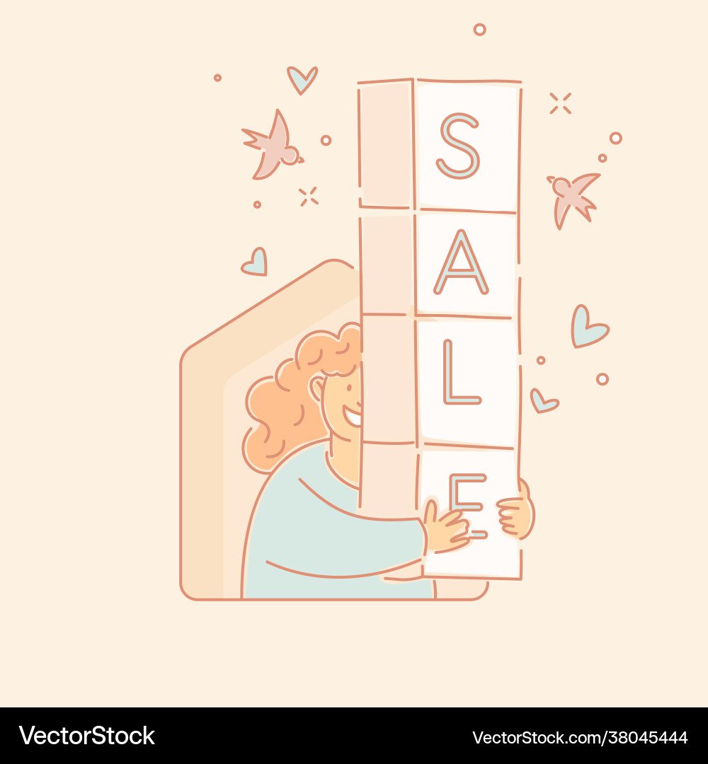 A young girl is shopping the idea contactless A young girl is shopping the idea contactless vector image