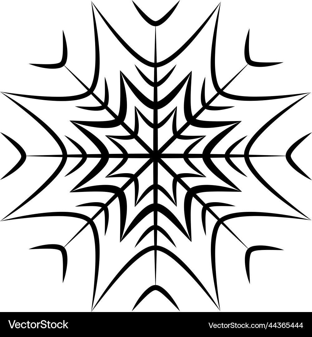 Abstract patterned snowflake outline drawing Abstract patterned snowflake outline drawing Vector Image