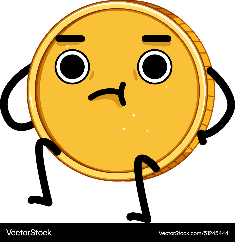 Bit coin character cartoon Royalty Free Vector Image