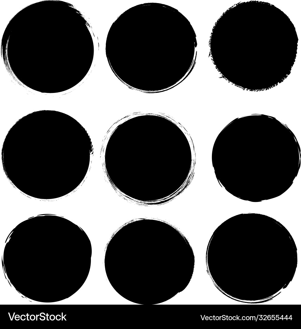 Black blobs big set isolated white background vector image