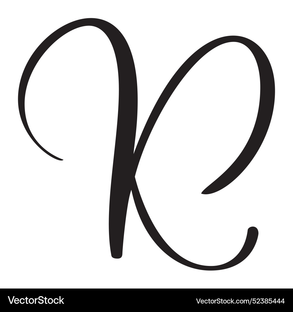 Calligraphy hand drawn letter k icon logo Vector Image
