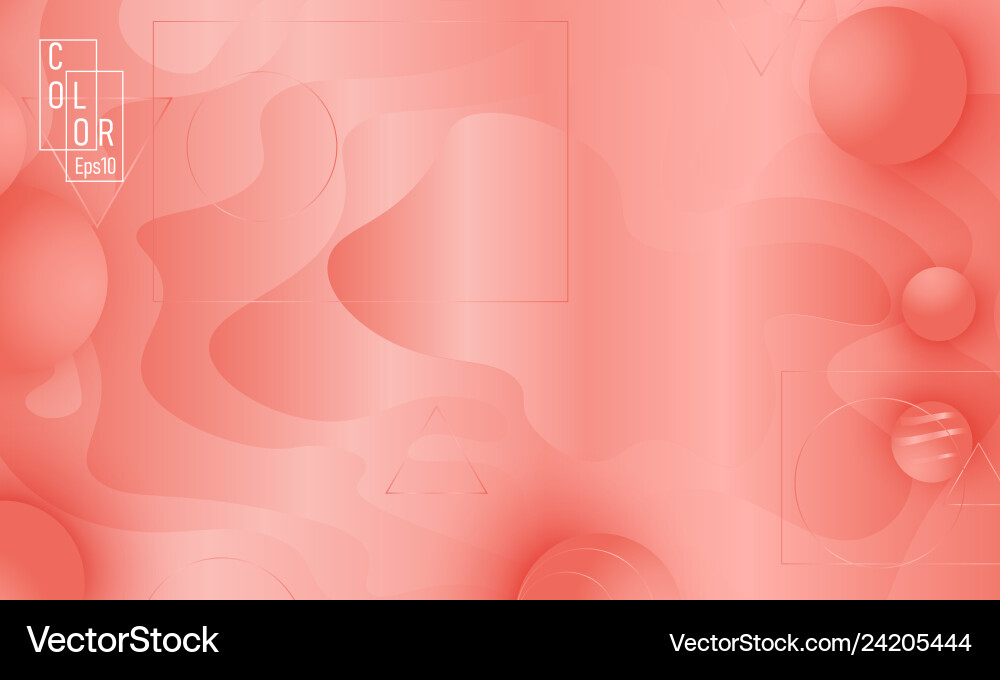 Coral color background fluid shapes pattern Coral color background fluid shapes pattern Vector Image