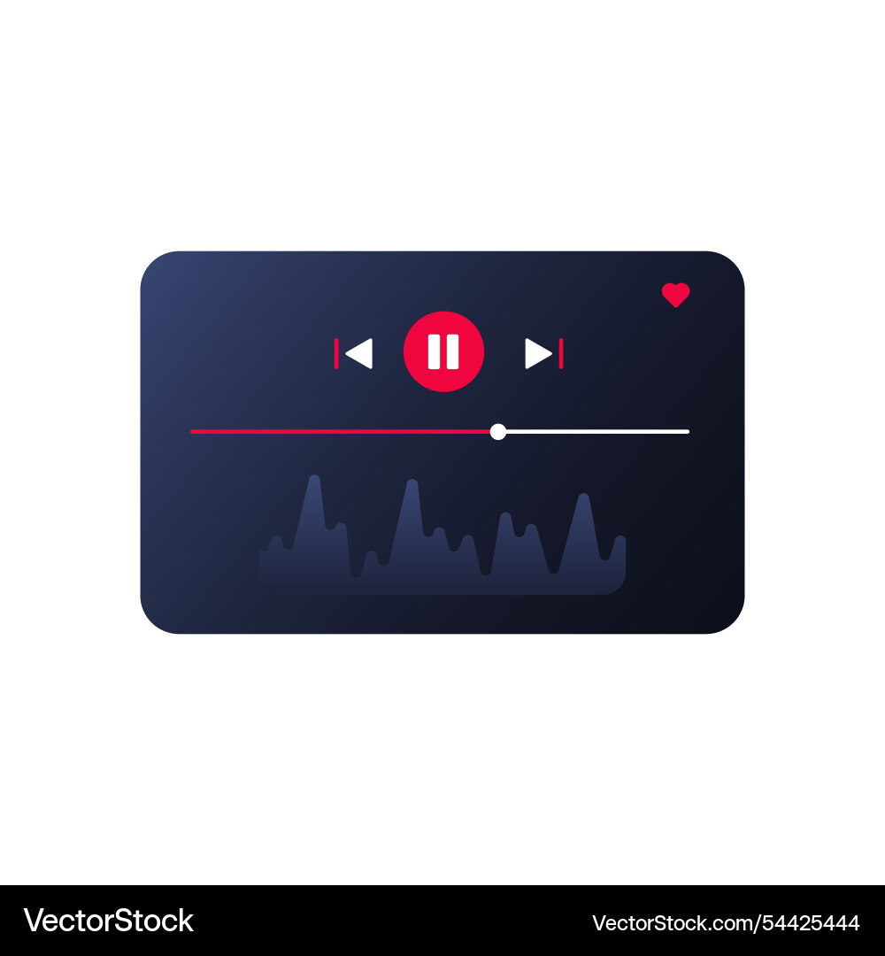 Dark music player with modern ui for playlist vector image
