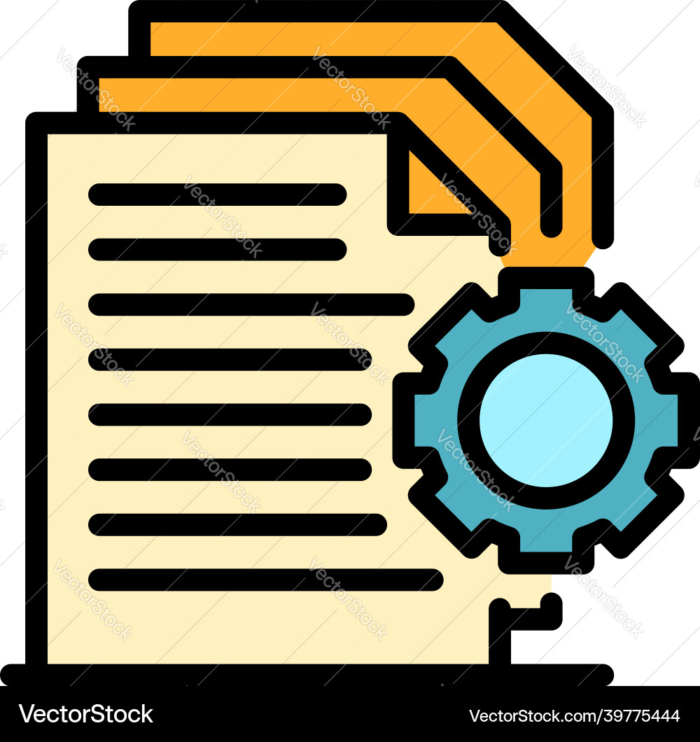 Docs in work icon color outline Docs in work icon color outline vector image