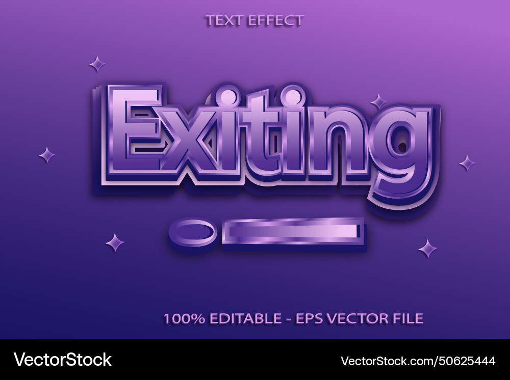 Exiting editable text effect 3d emboss gradient Exiting editable text effect 3d emboss gradient Vector Image