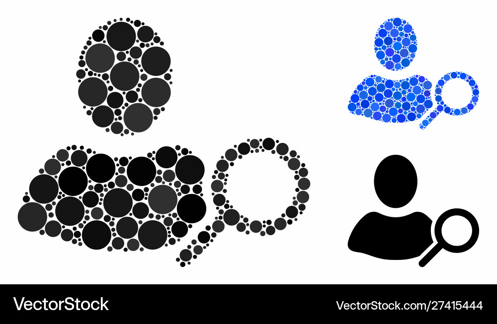 Find user mosaic icon round dots Vector Image