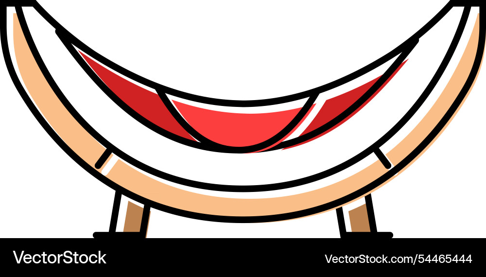Hammock outdoor furniture color icon Hammock outdoor furniture color icon vector image