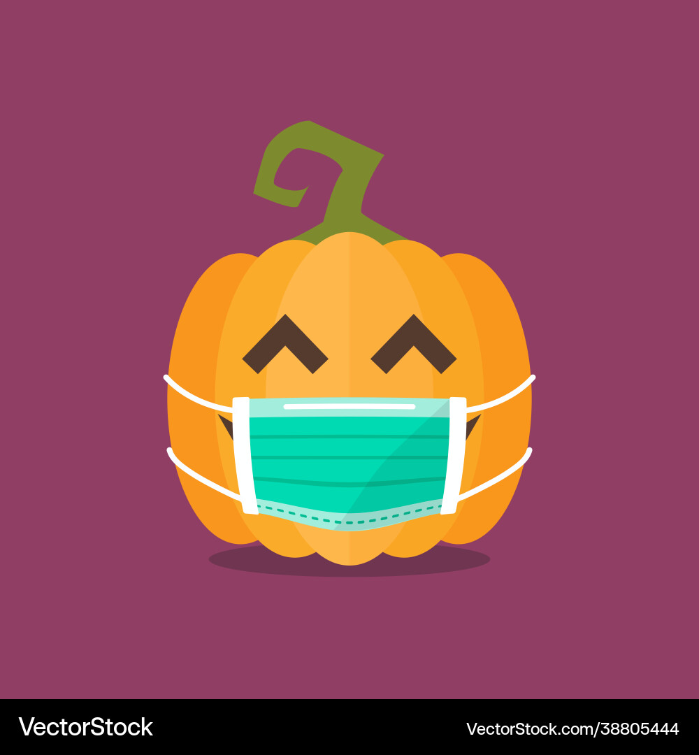 Kürbis tragende Maske - Halloween Konzept vektorbild