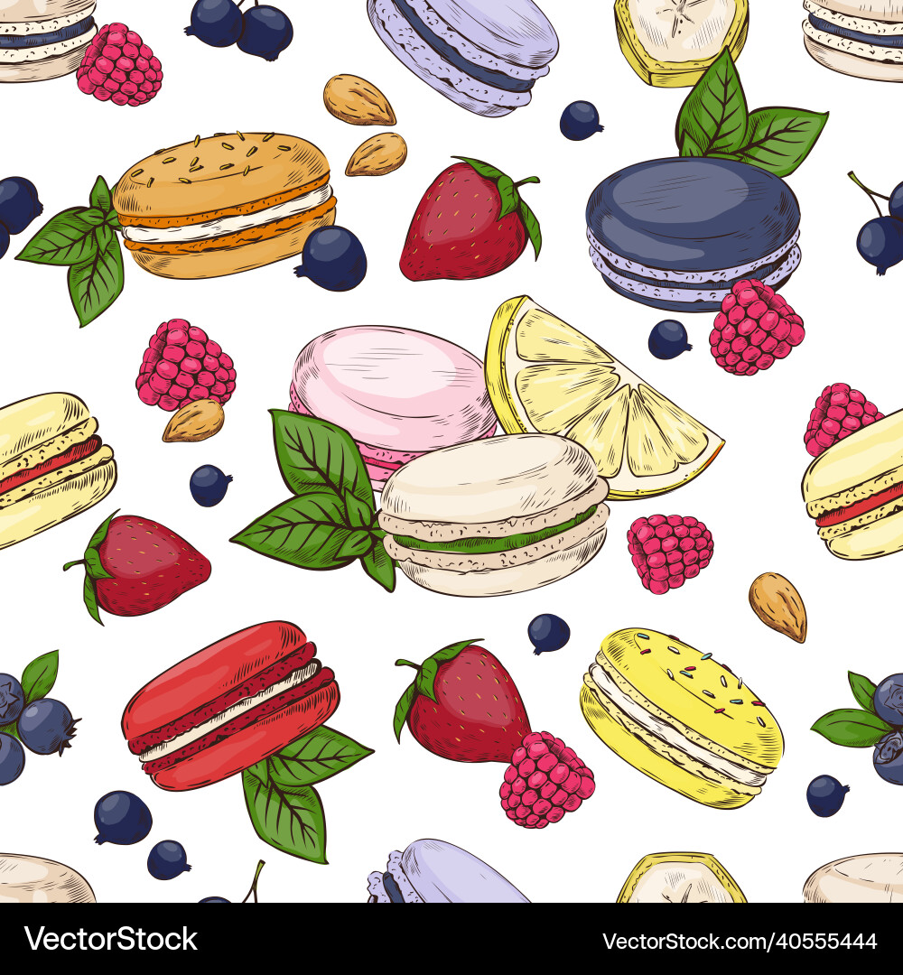 Paris macaron pattern seamless print Paris macaron pattern seamless print vector image