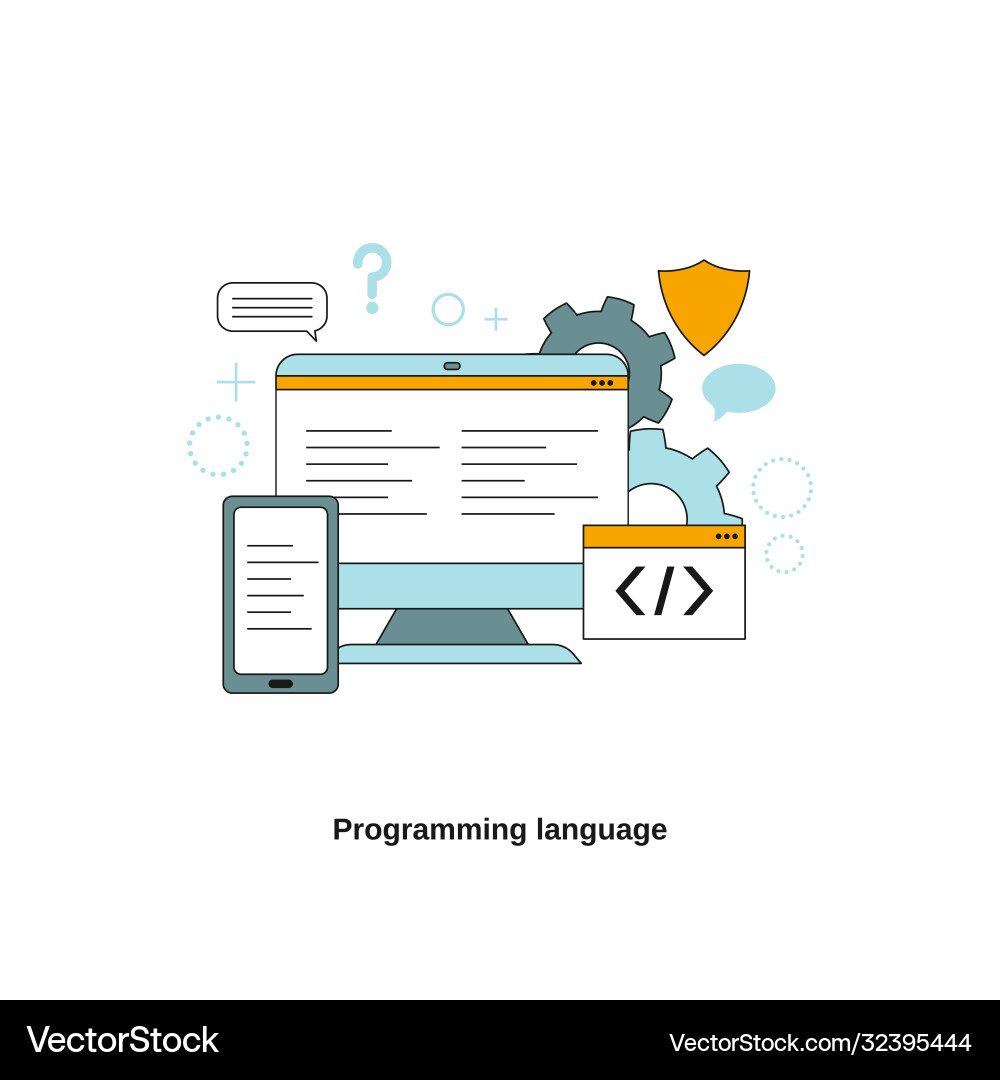 Programming language concept Programming language concept Vector Image