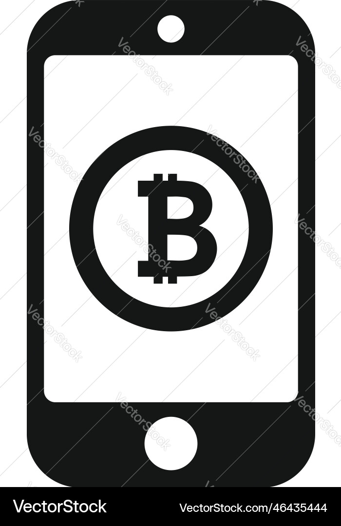 Smartphone bitcoin icon simple block chain vector image