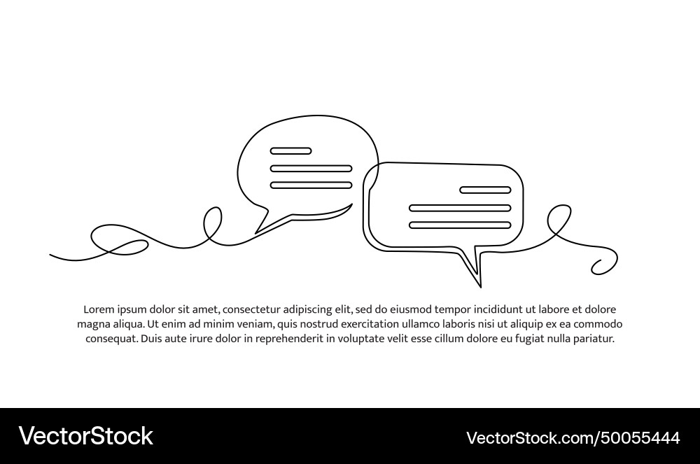 Speech bubble one continuous line design Vector Image
