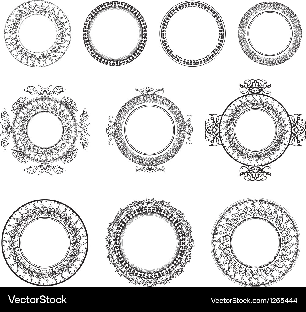 Vintage Round Frames Collection Royalty Free Vector Image