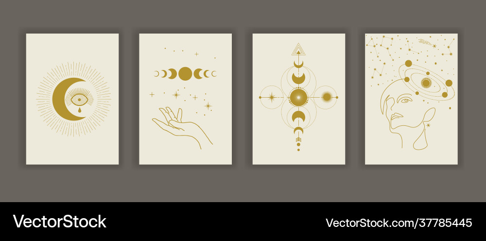 A set esoteric with image Vector Image